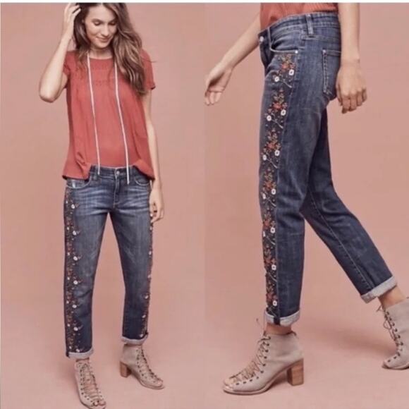 Pilcro Anthropologie Floral
Embroidered Hyphen Straight Jean Sz 27 - Picture 2 of 8